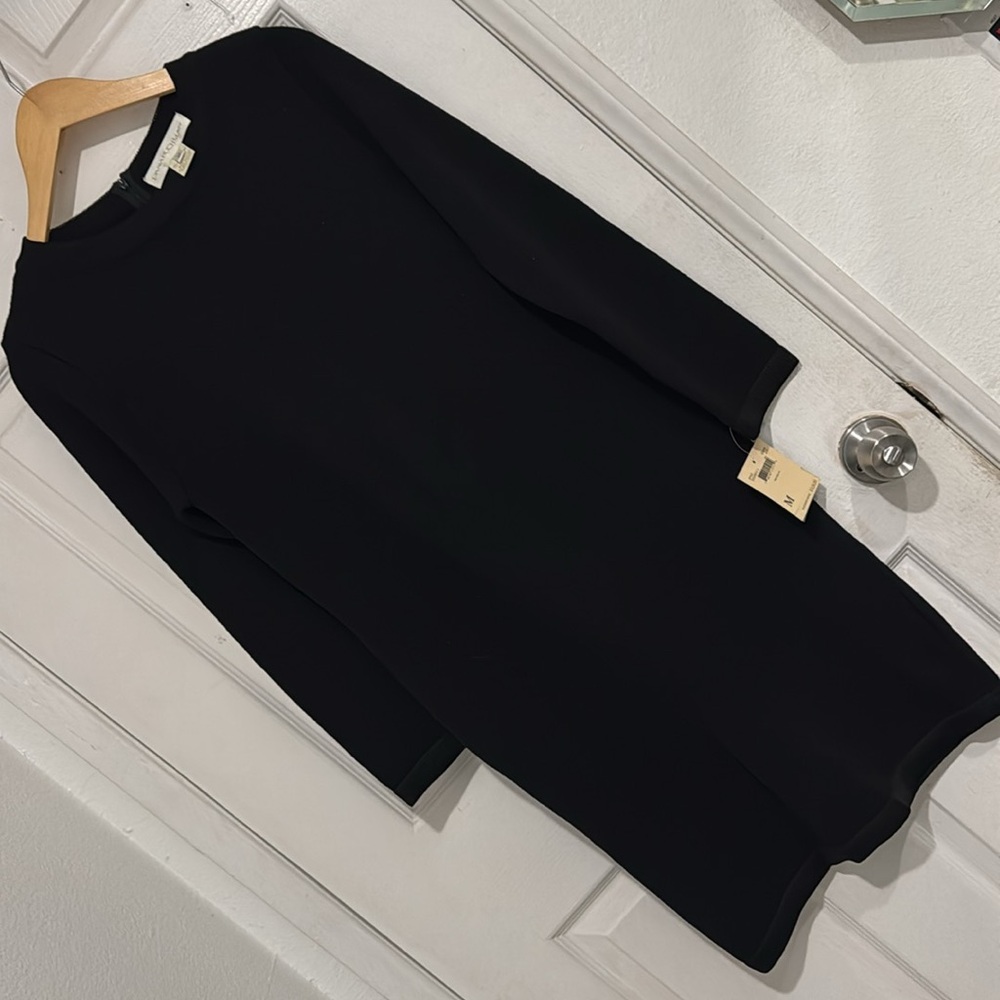 Vintage Brand New with tags DANA BUCHMAN  Black Sweater Dress Long Sleeve Size M